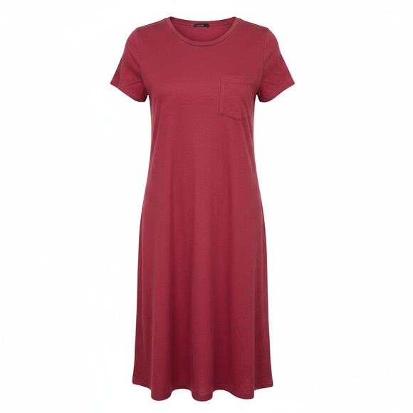 LuLaRoe Dresses & Skirts - LuLaRoe CARLY High Low Dress Solid Wein Red Short Sleeve Round Neck Women Size S